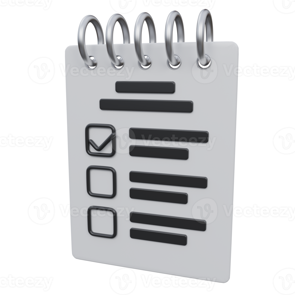 to do list 3d render icon illustration with transparent background, productivity png