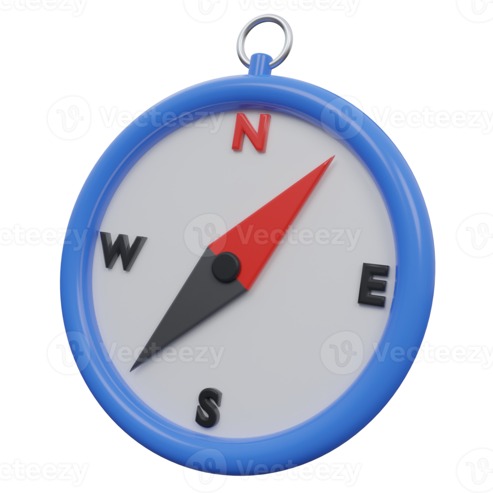 compass 3d render icon illustration with transparent background, productivity png