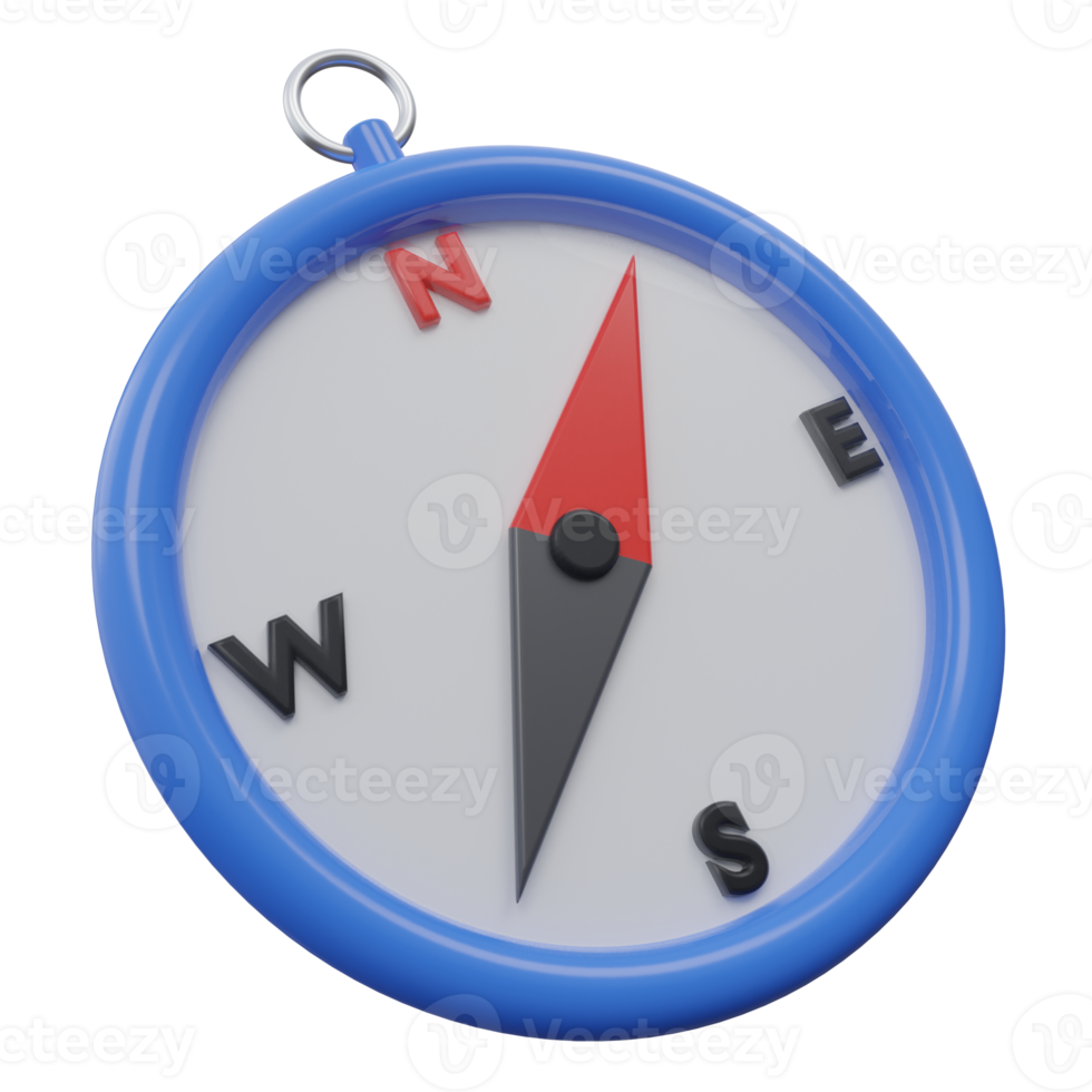 compass 3d render icon illustration with transparent background, productivity png