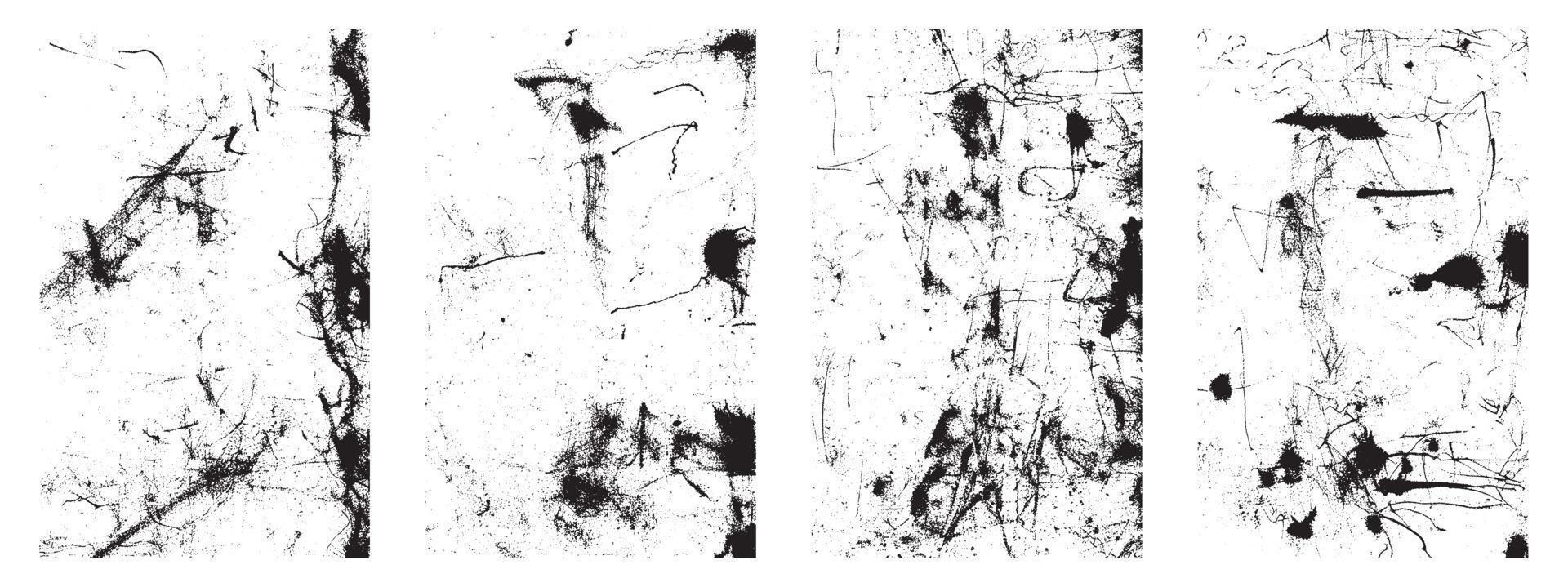 Set of Grunge Vector Textures. Black and White Backgrounds with Distress Effects. EPS 10.