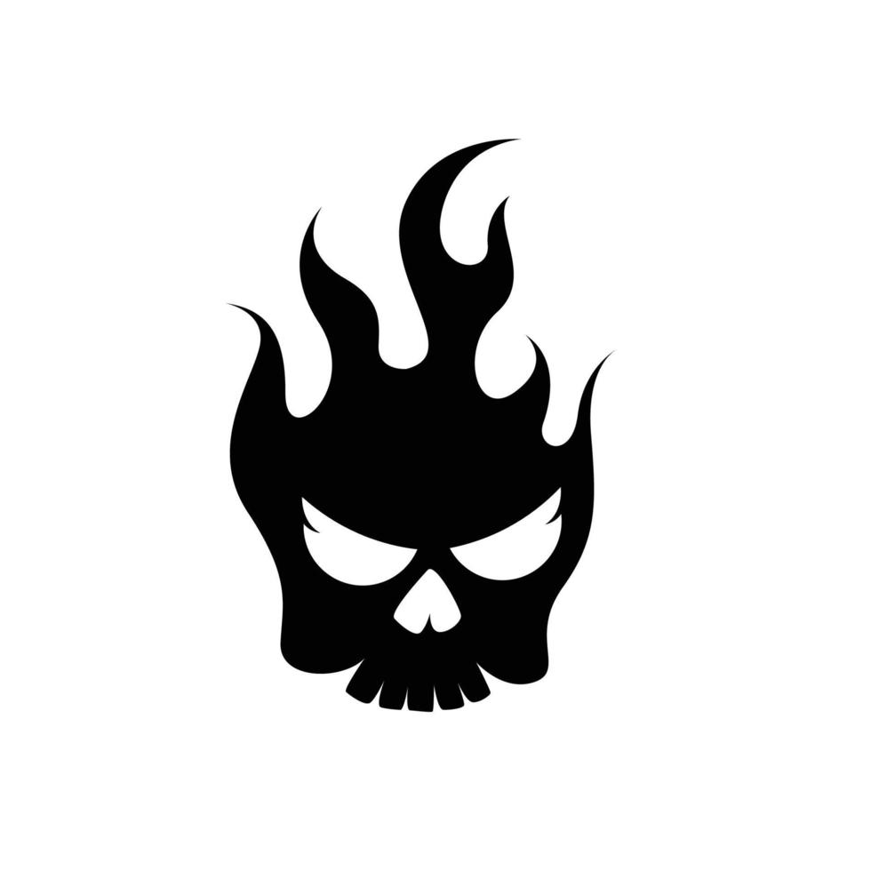 logotipo de fuego del cráneo vector