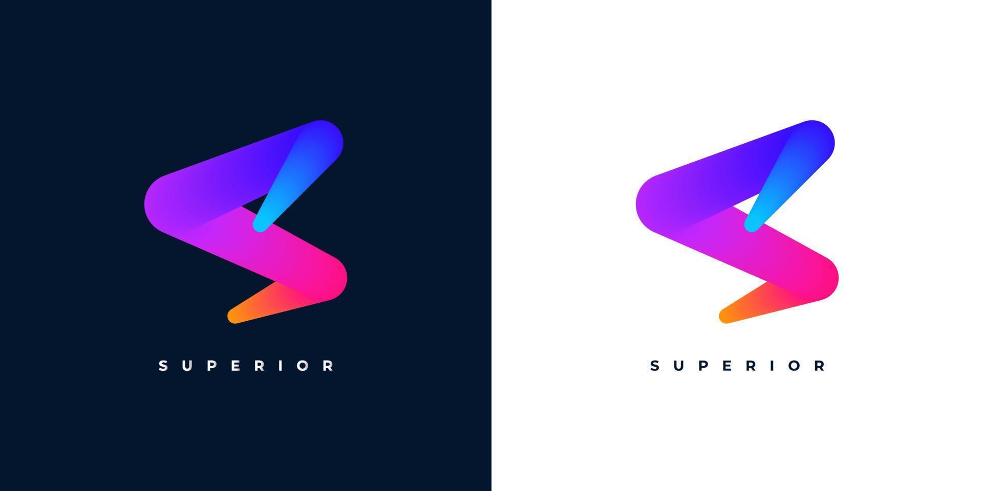 Creative and Vibrant Letter S Logo Design with Colorful Gradient Concept. S Logo with Blend Style vector