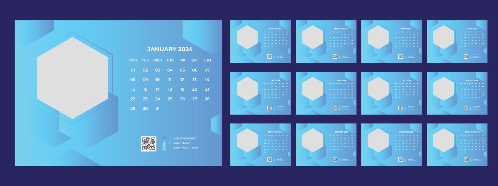 Desk Calendar 2024 vector