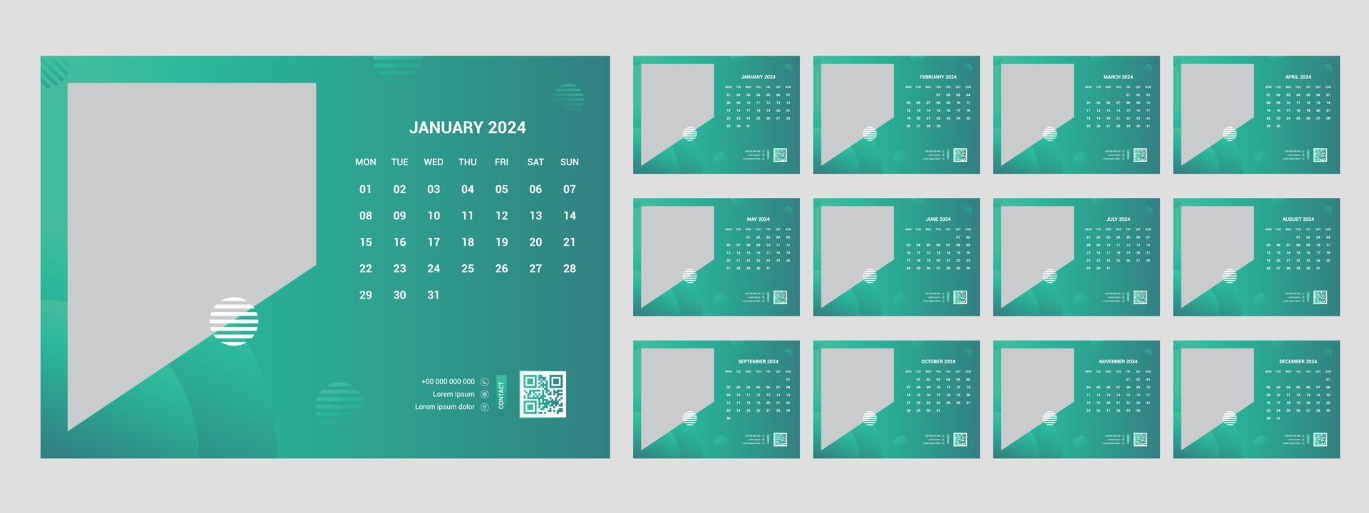 Desk Calendar 2024 21973522 Vector Art at Vecteezy