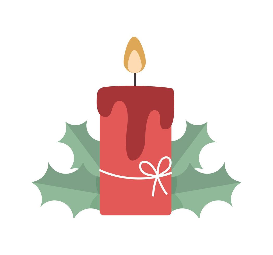 Christmas candle, Christmas vector illustration