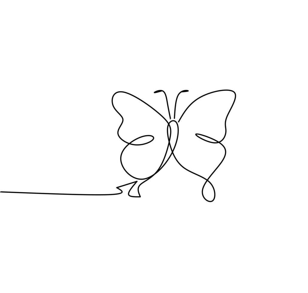 butterfly line art illustration vector