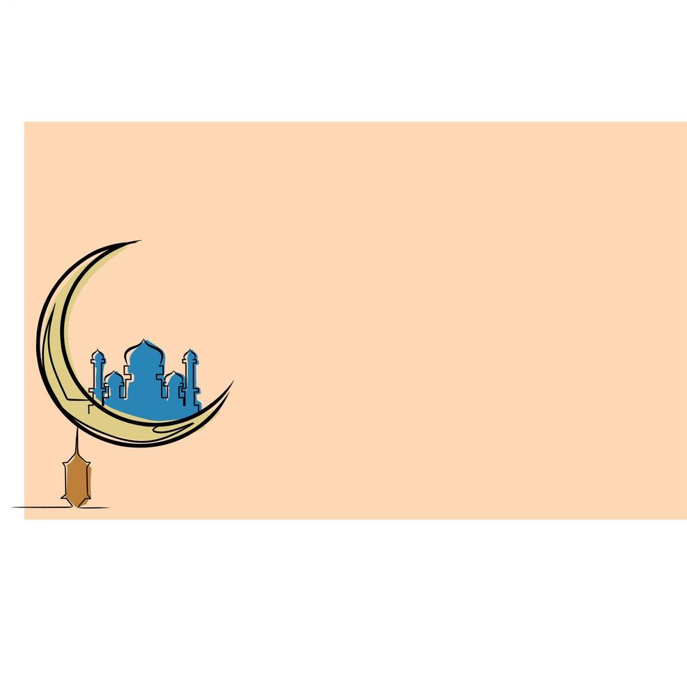 ramadan kareem background with mosque image vector