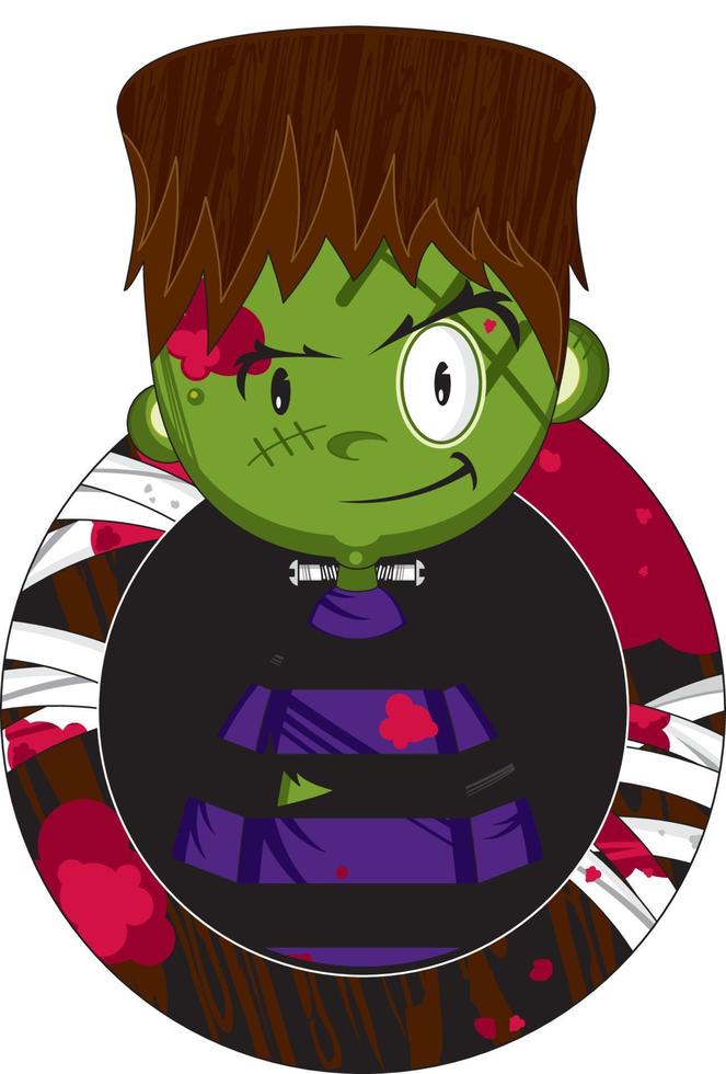 Cartoon Scary Frankensteins Monster - Spooky Halloween Illustration vector