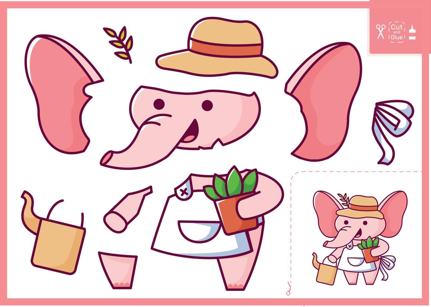 An elephant with a watering can. Dolphin with a ball. Cute animal. Vector illustration applique