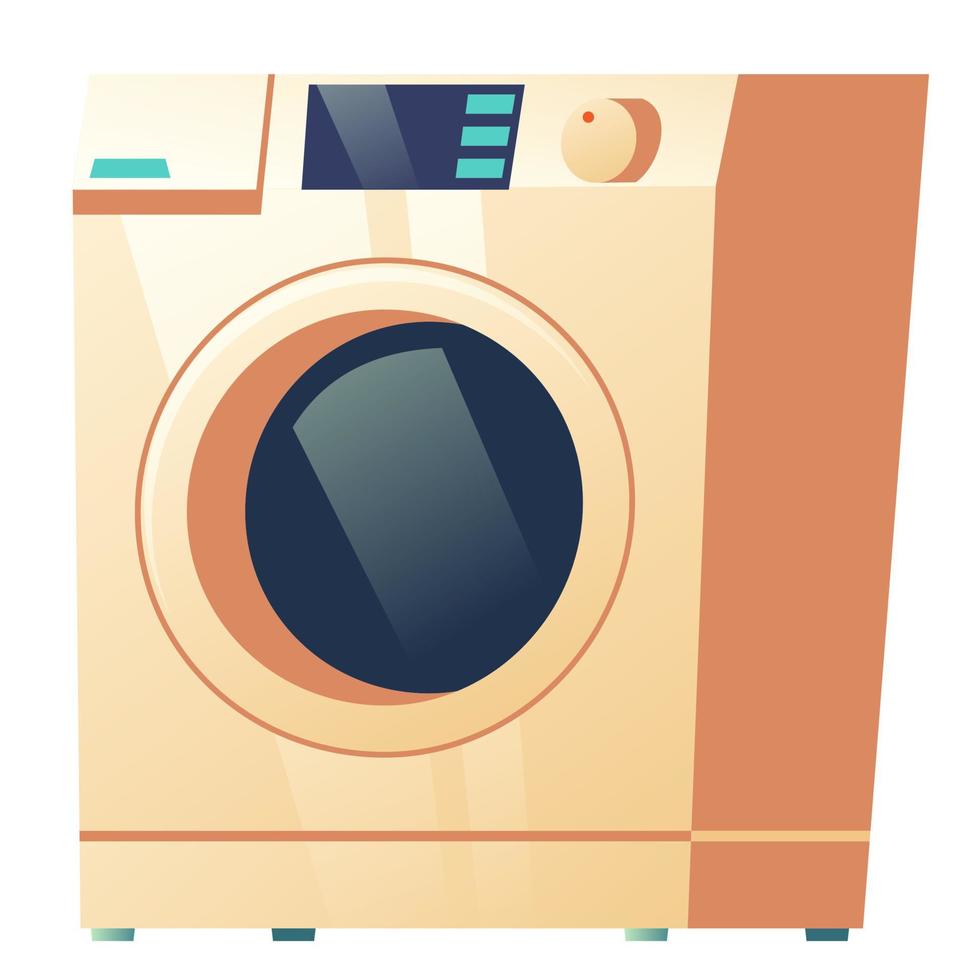 Washing machine front view isolated on white icon vector