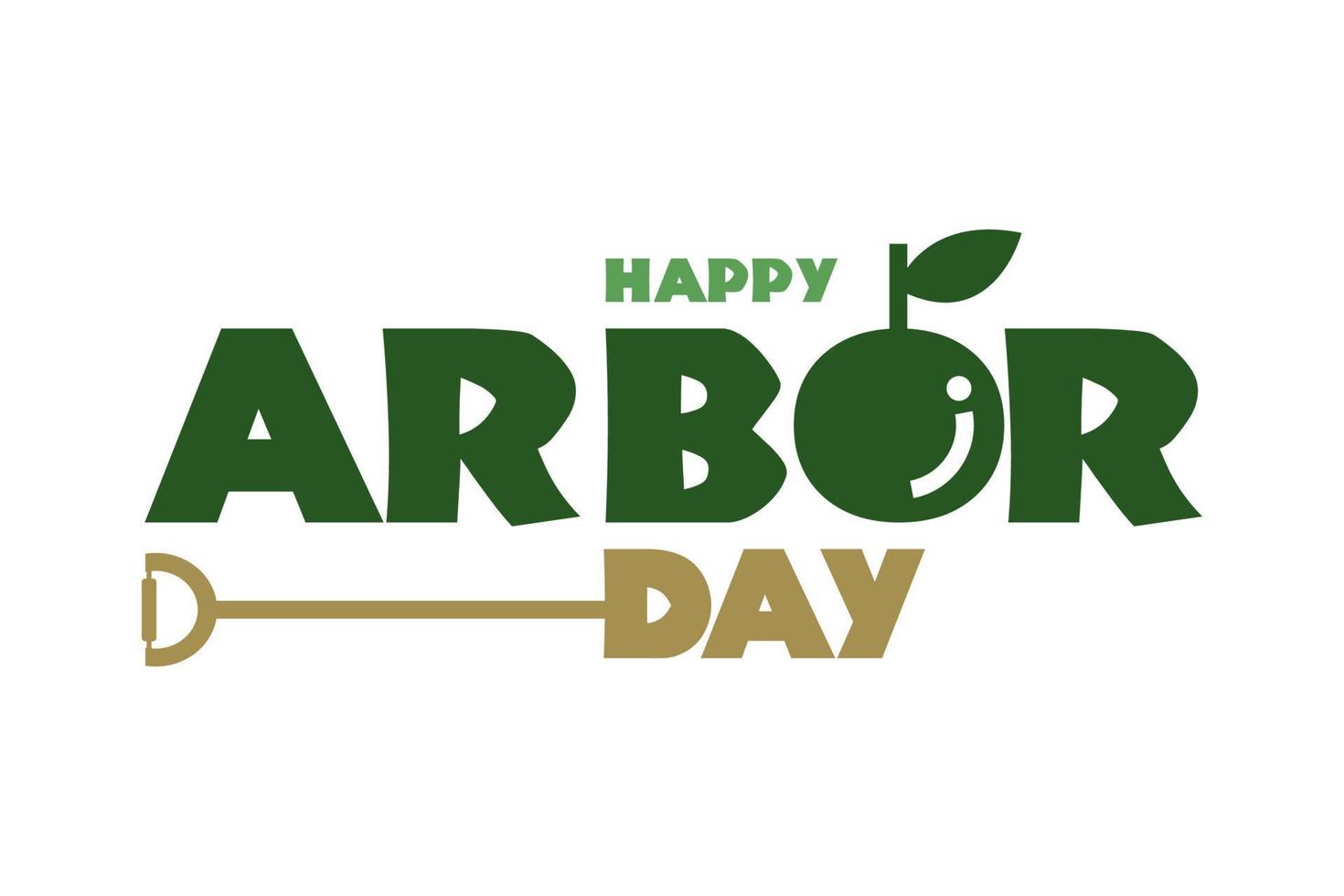 Happy Earth Day .Vector illustration of Arbor day typography with green tree. Icon. Logo. Poster. vector