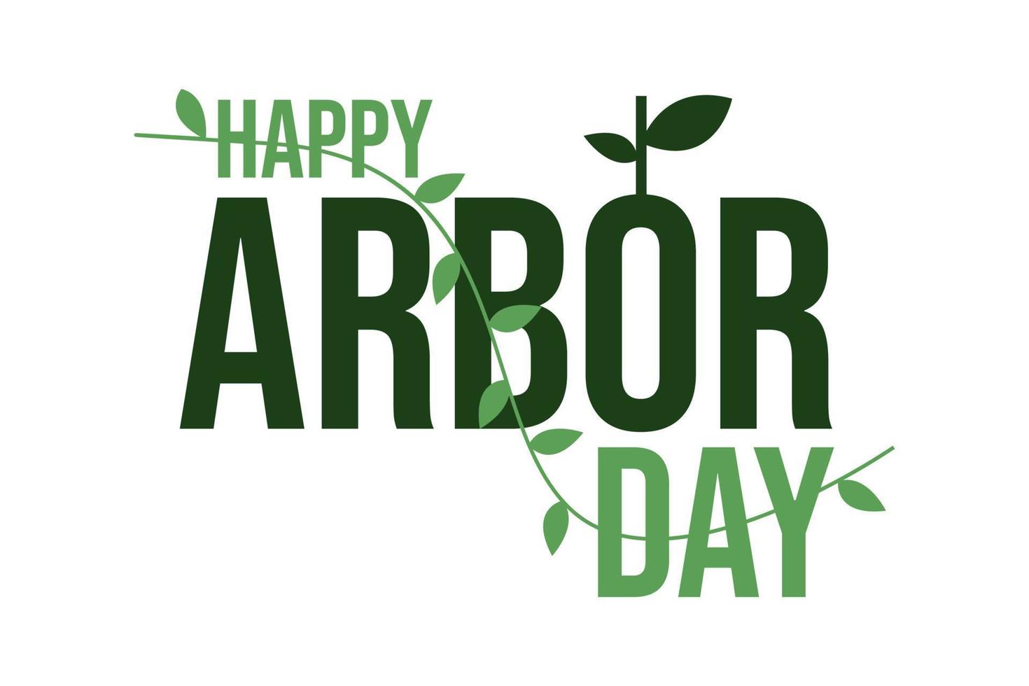 Happy Earth Day .Vector illustration of Arbor day typography with green tree. vector