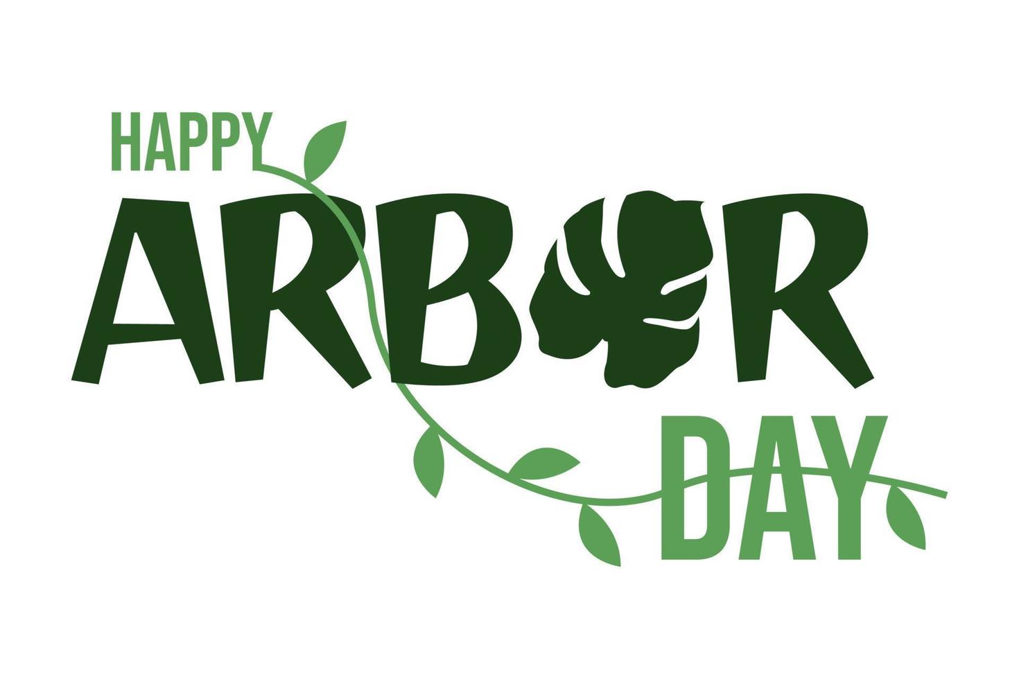 Happy Earth Day .Vector illustration of Arbor day typography with green tree. Arbor Day concept vector