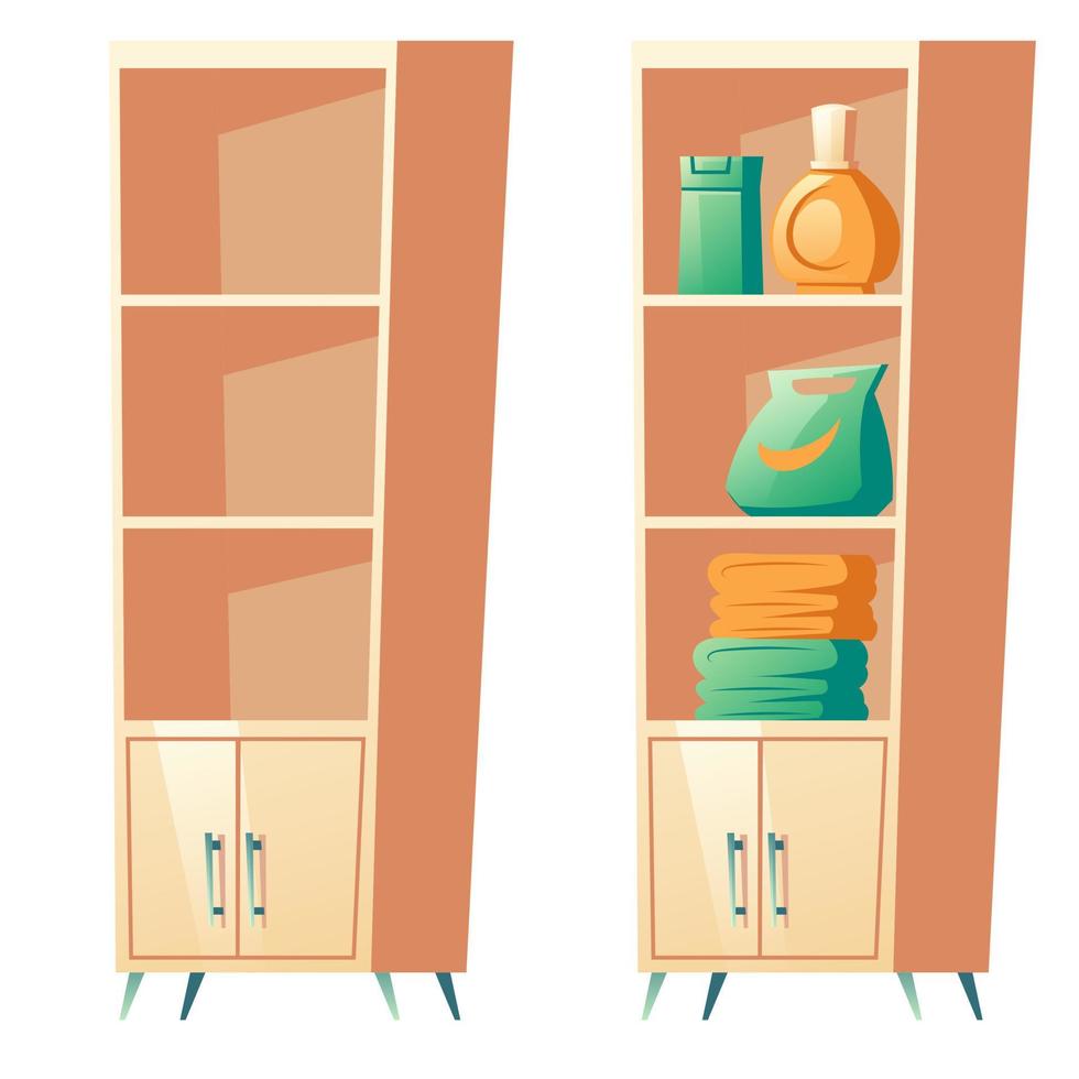 Bathroom rack with shelves for towels, clip art vector