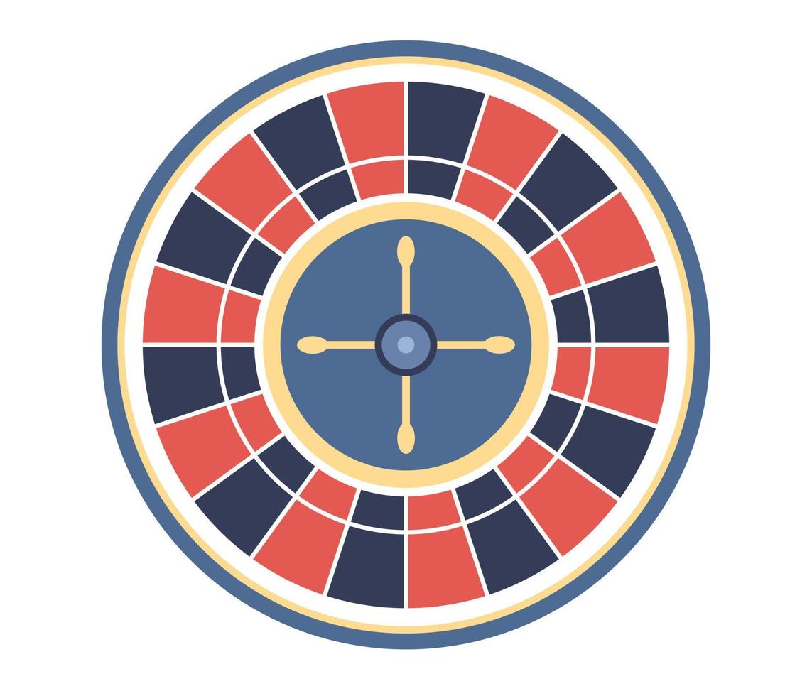 Casino roulette wheel icon. Wheel of Fortune. Gambling concept. Jackpot. Vector flat illustration