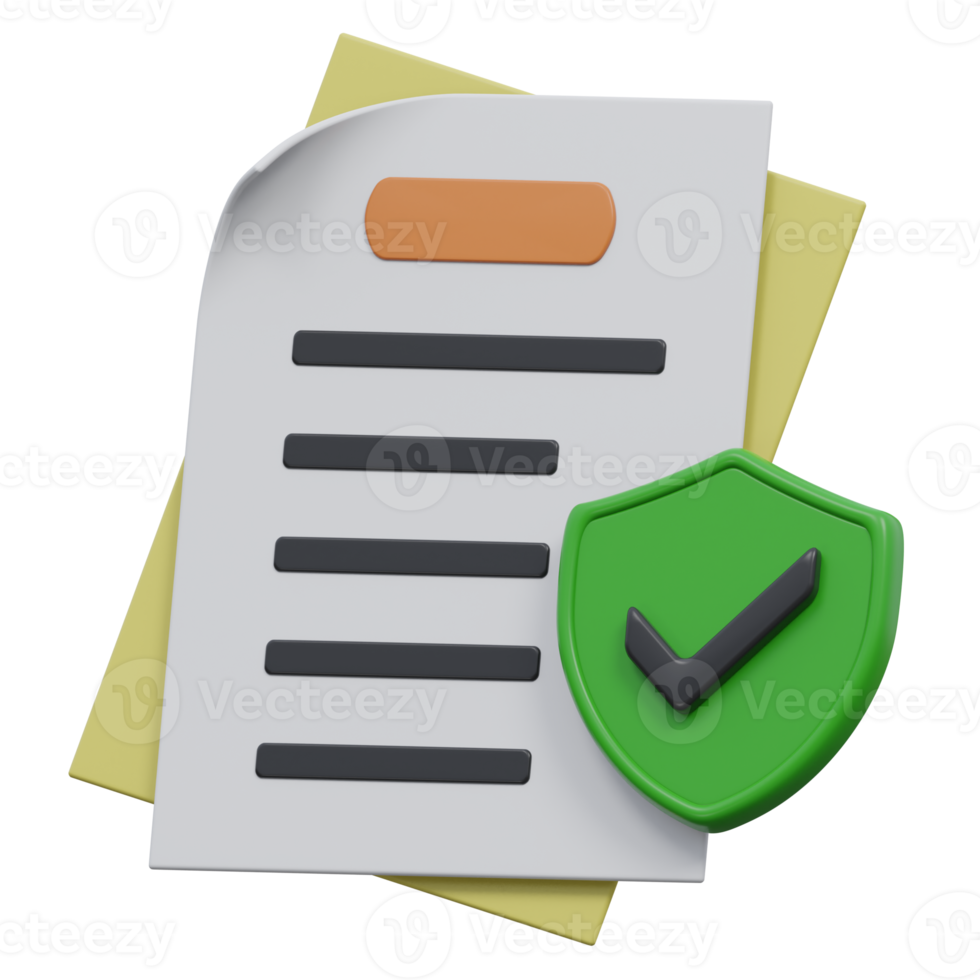 confidential document 3d render icon illustration with transparent background, cyber security png