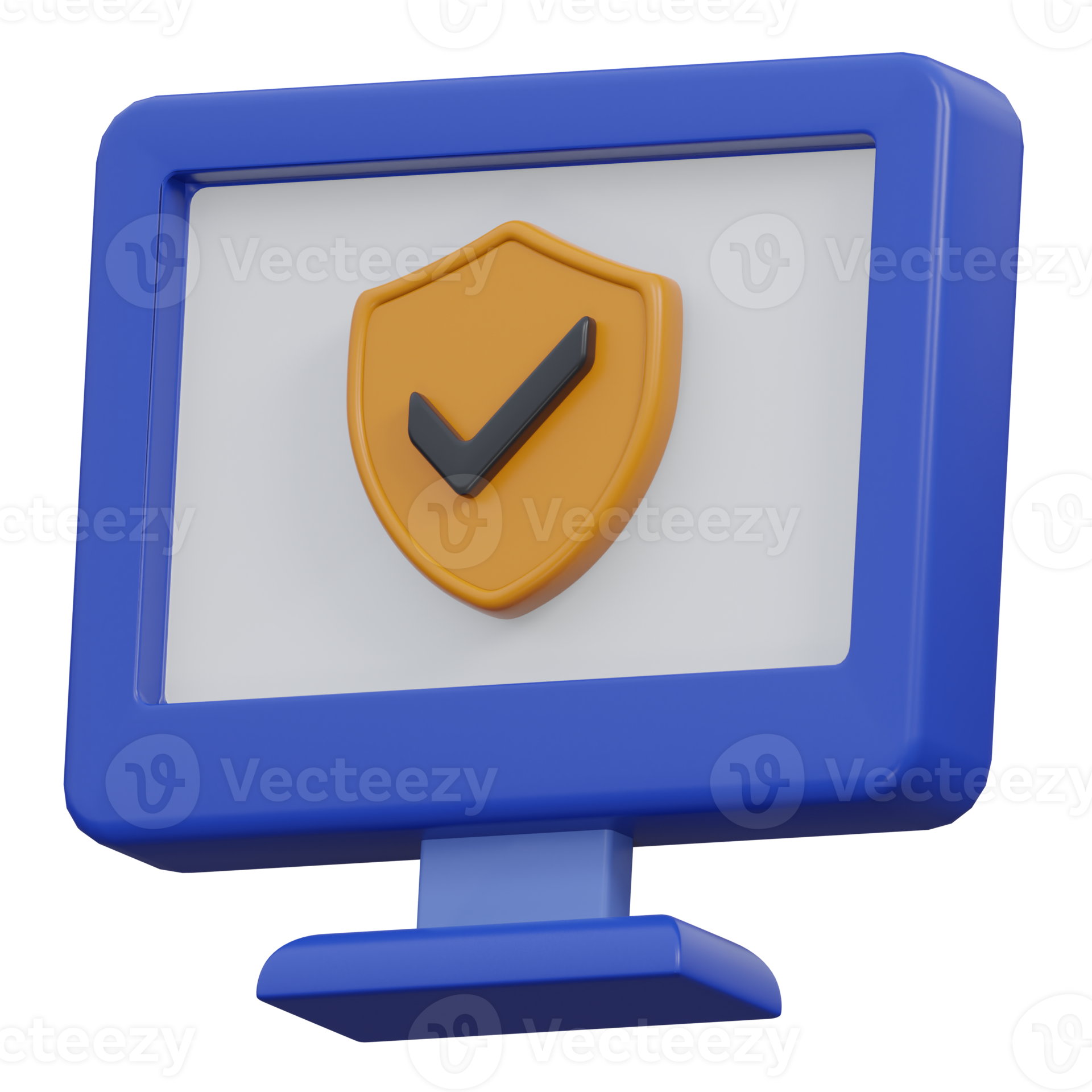 computer security 3d render icon illustration with transparent ...