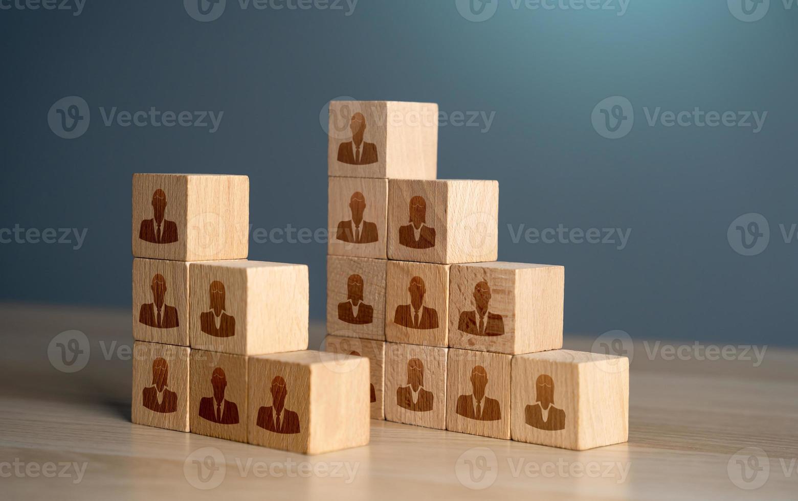Personnel management and human resource policy. Hiring new subordinates, building a competent company hierarchy. HR recruitment. Human resources. Appointment of a team lead to a leadership position. photo