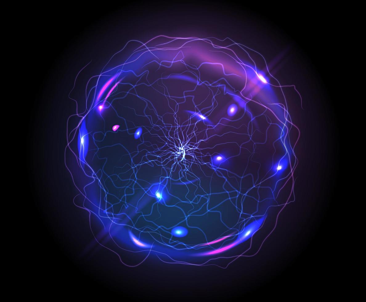 Realistic electric ball or abstract plasma sphere vector