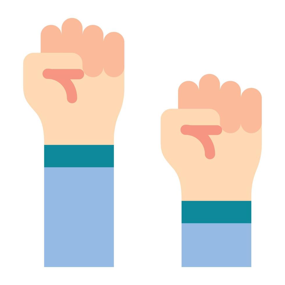 Protest woman fighting icon for downloaded vector