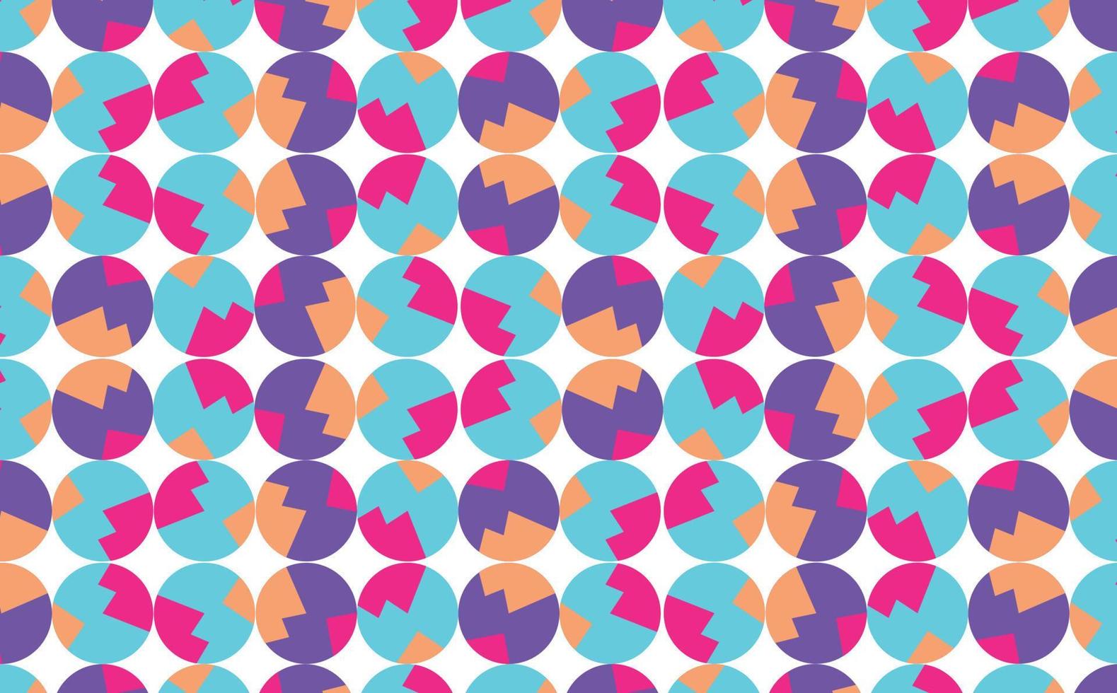 Colorful circle pattern. A pattern using pink, yellow, purple, and light blue color. Suitable for fabric, wallpaper, fill, banner, backdrop, cover, and card. vector