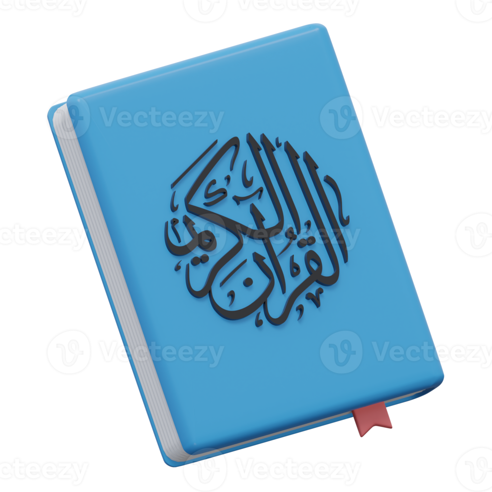 quran book 3d render icon illustration with transparent background, ramadan png