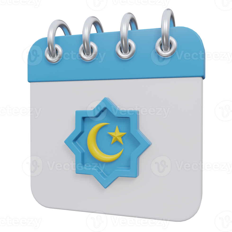 Ramadán calendario 3d hacer icono ilustración con transparente fondo, Ramadán png