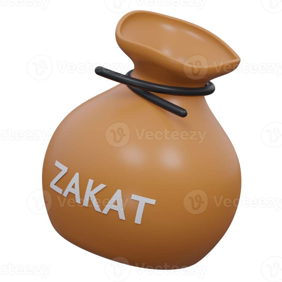 zakat 3d render icon illustration with transparent background, ramadan png