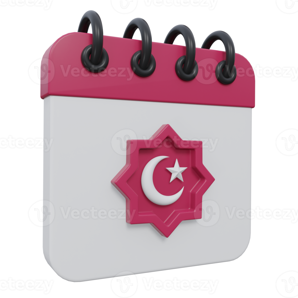 ramadan calendar 3d render icon illustration with transparent background, ramadan png