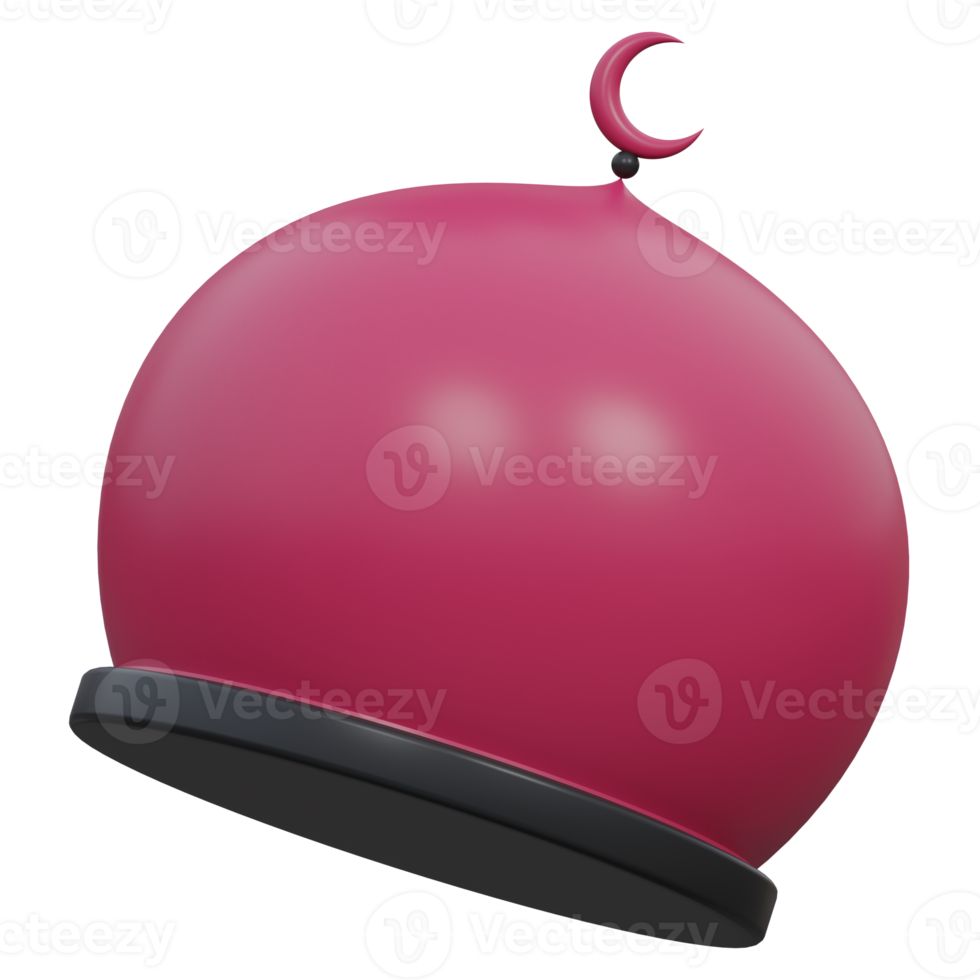 mosque dome 3d render icon illustration with transparent background, ramadan png