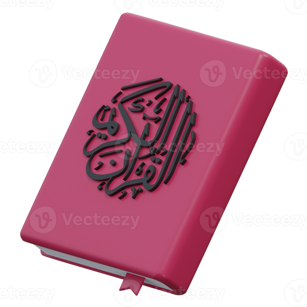 quran book 3d render icon illustration with transparent background, ramadan png