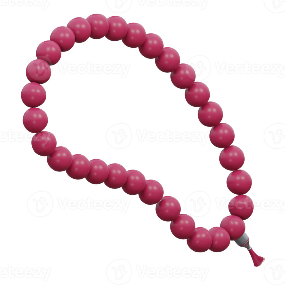 prayer beads 3d render icon illustration with transparent background, ramadan png