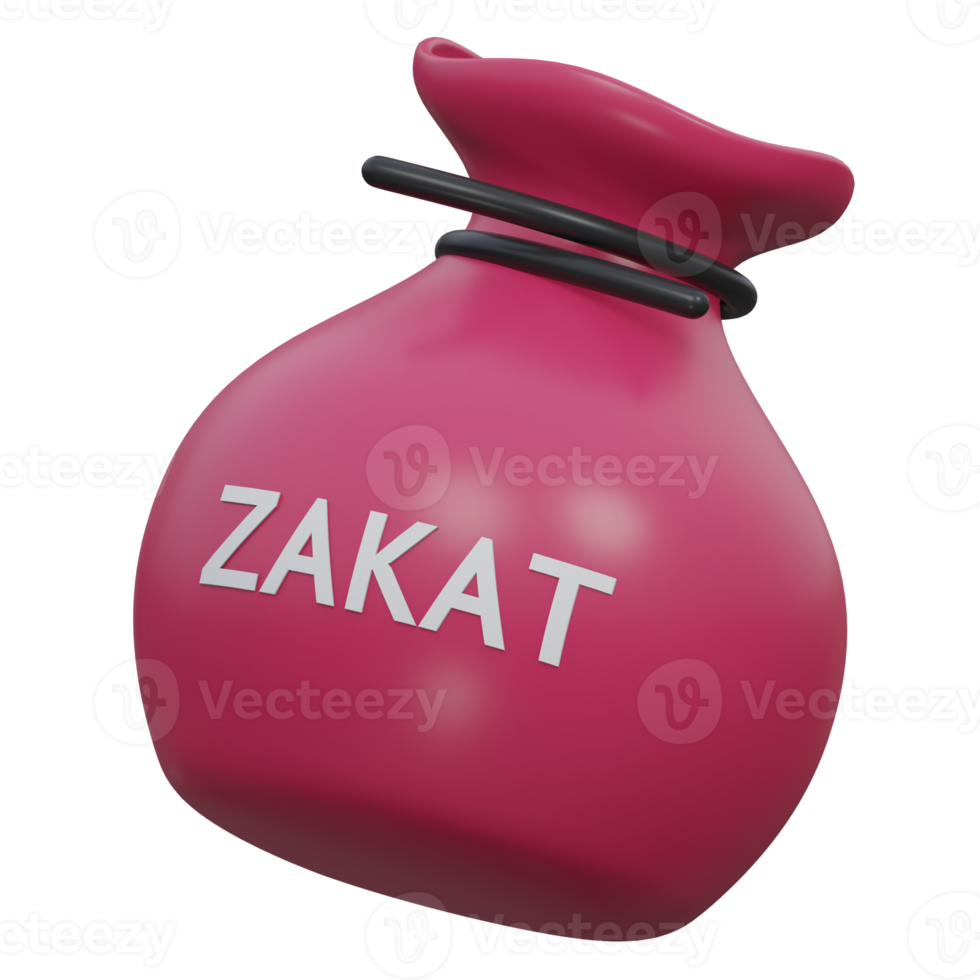 zakat 3d render icon illustration with transparent background, ramadan png