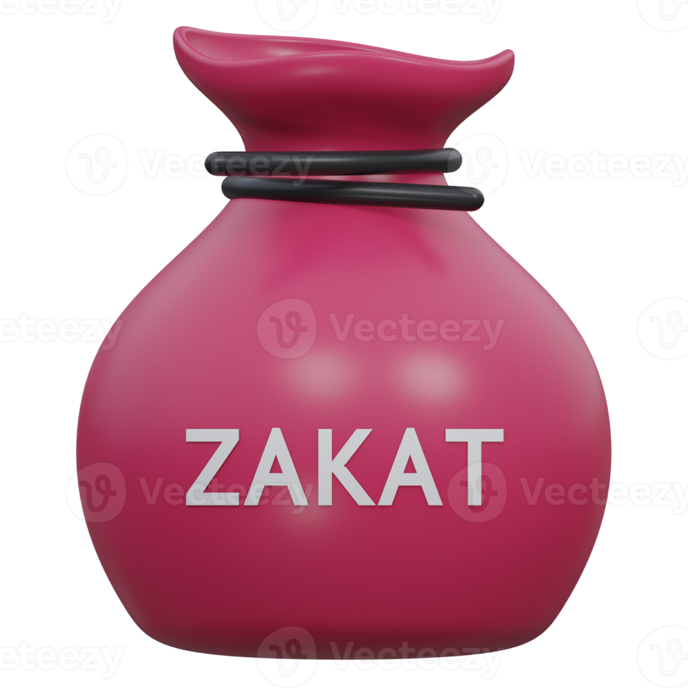 zakat 3d render icon illustration with transparent background, ramadan png
