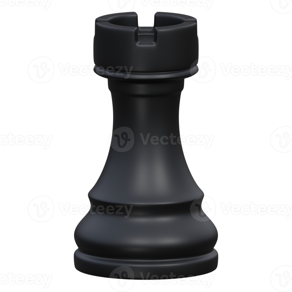 torre 3d render ícone ilustração com transparente fundo, xadrez jogos png