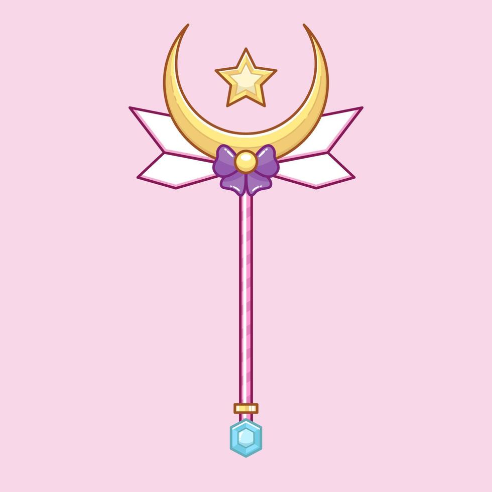 cute colorful fantasy magic stick isolated vector design