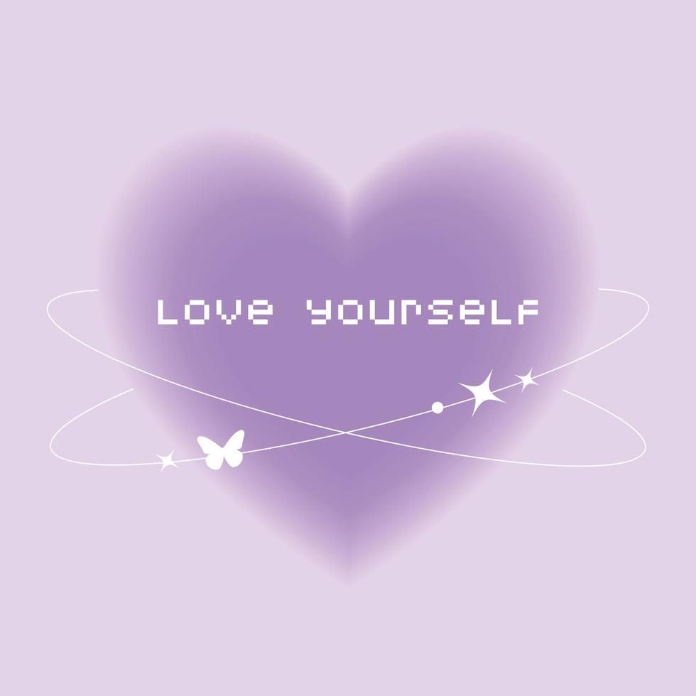 Blurry purple heart aura aesthetic element with linear form and ...