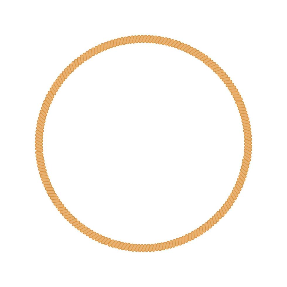 Vector illustration of round marine rope frame for logo or text. Vintage framework isolated on white background.