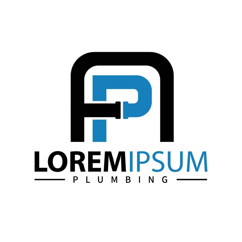 Plumbing concept of AP Logo Template design. Vector illustration on white background