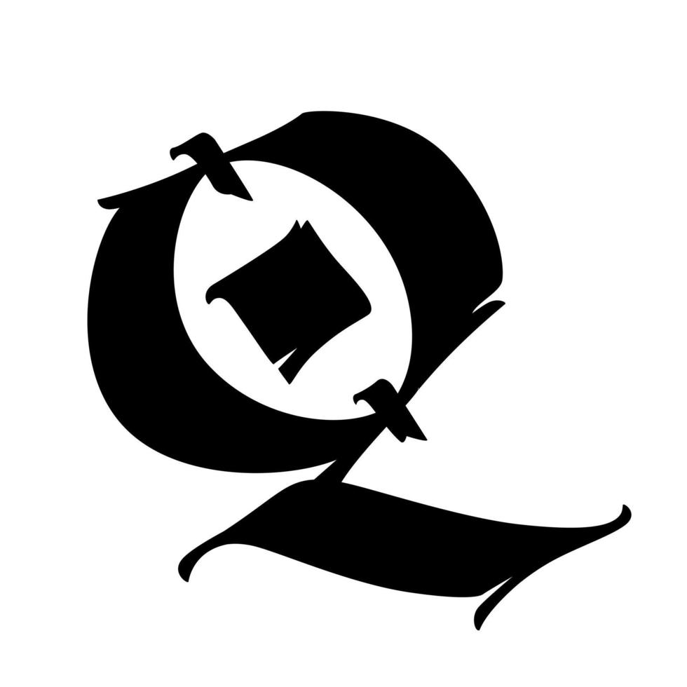 Medieval gothic letter vector