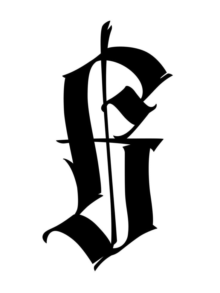 Medieval gothic letter vector