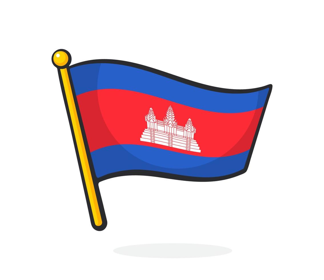 Cartoon illustration of flag of Cambodia vector