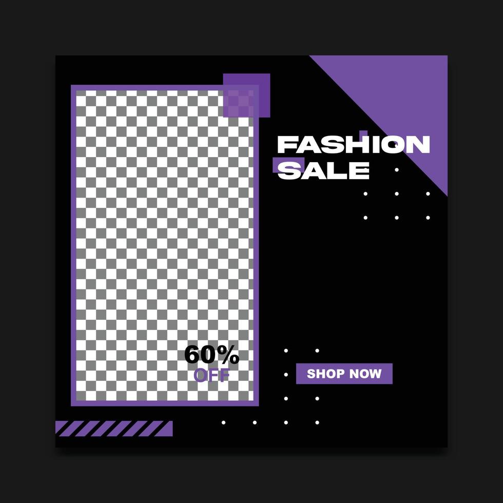 Feed Instagram Post Template Banner Fashion Sale vector