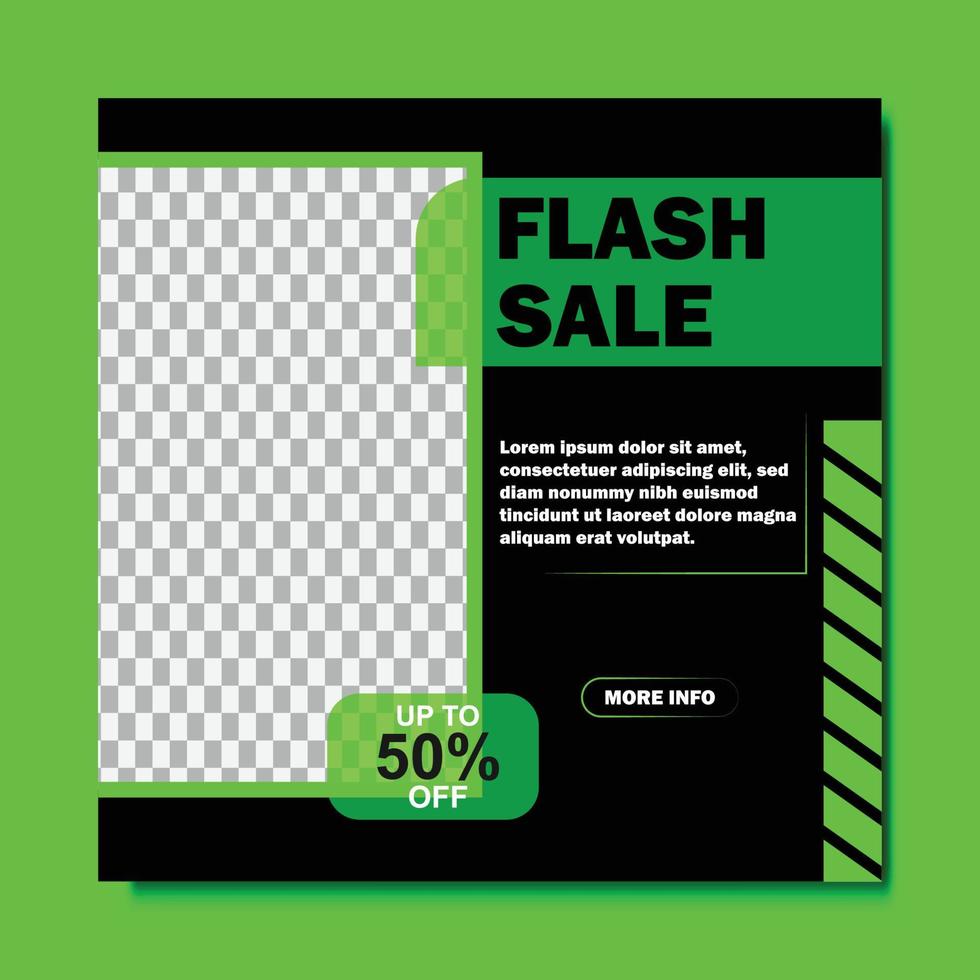 Social Media Flash Sale Post Template with Simple Design vector