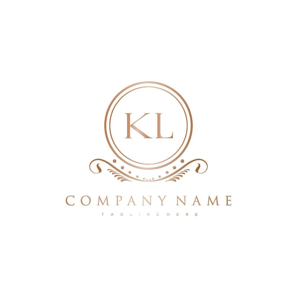 KL Letter Initial with Royal Luxury Logo Template vector