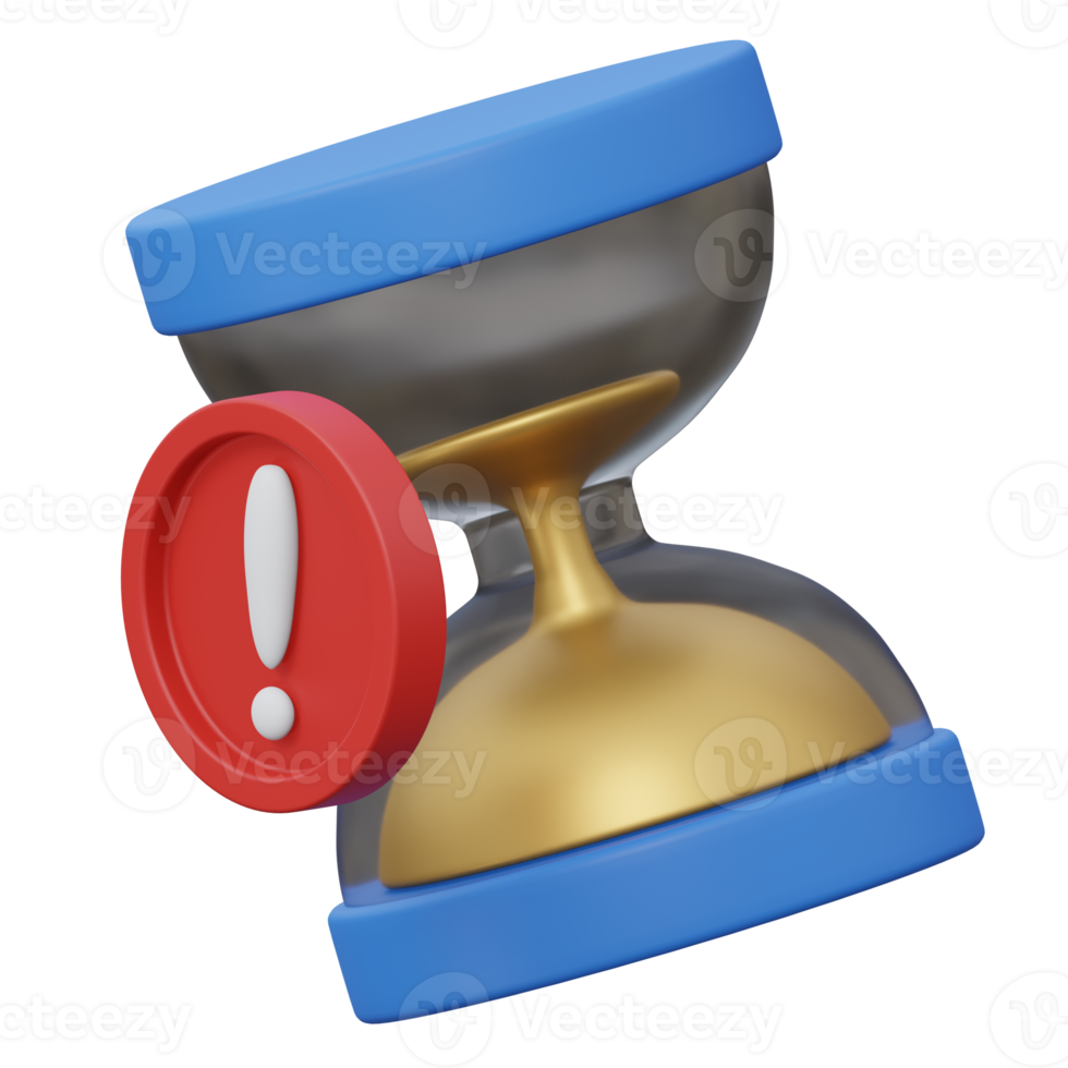 expired time warning 3d render icon illustration with transparent background, empty state png