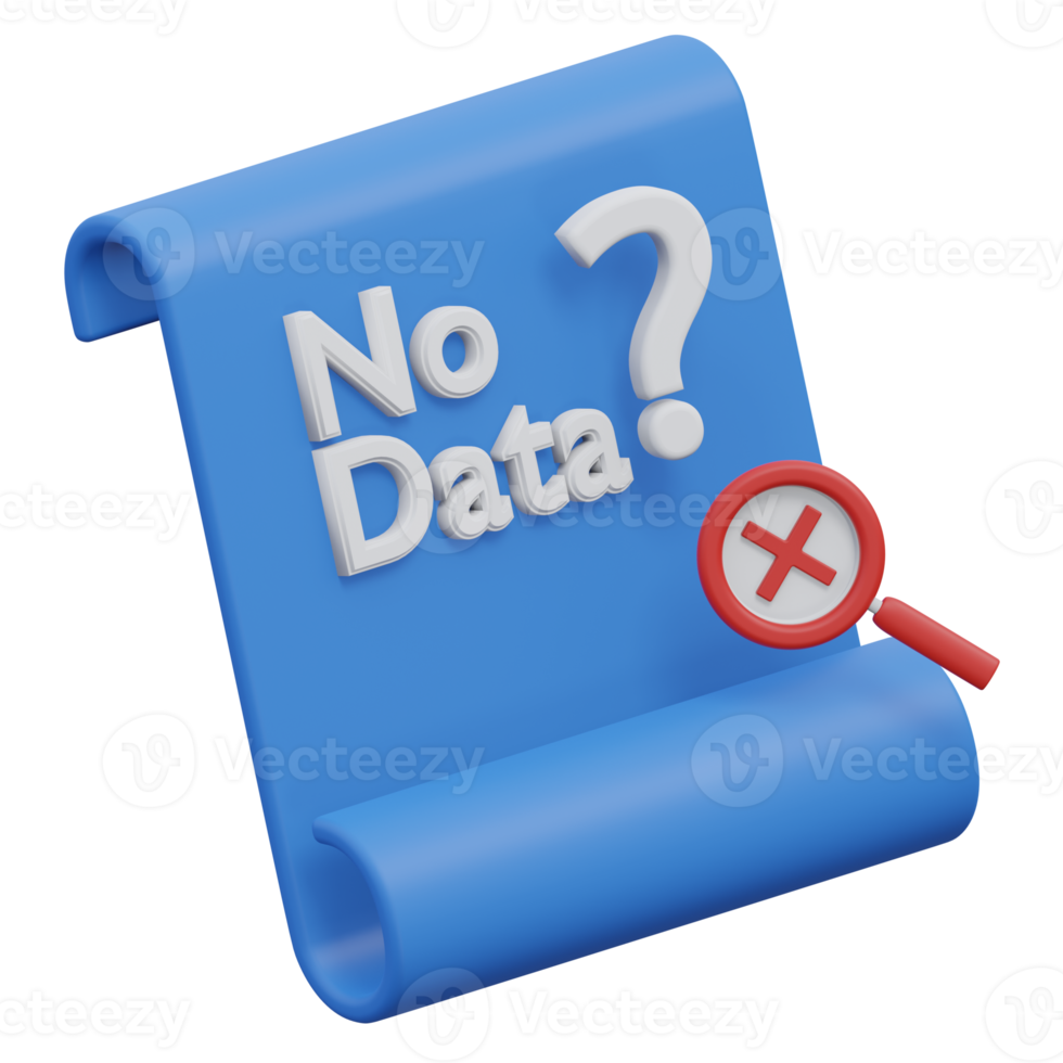 search not found 3d render icon illustration with transparent background, empty state png