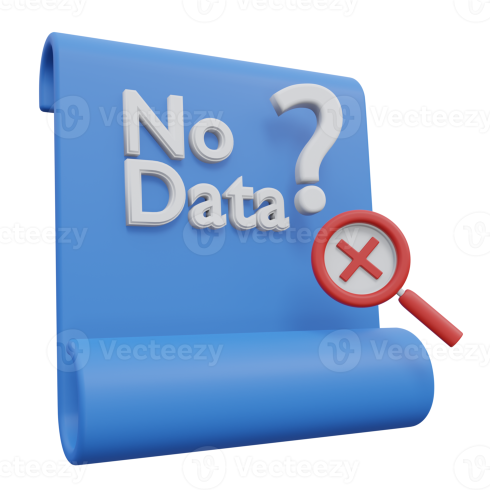 search not found 3d render icon illustration with transparent background, empty state png