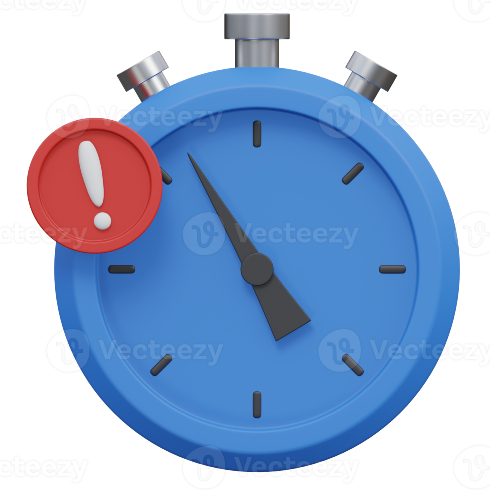 timeout 3d render icon illustration with transparent background, empty state png
