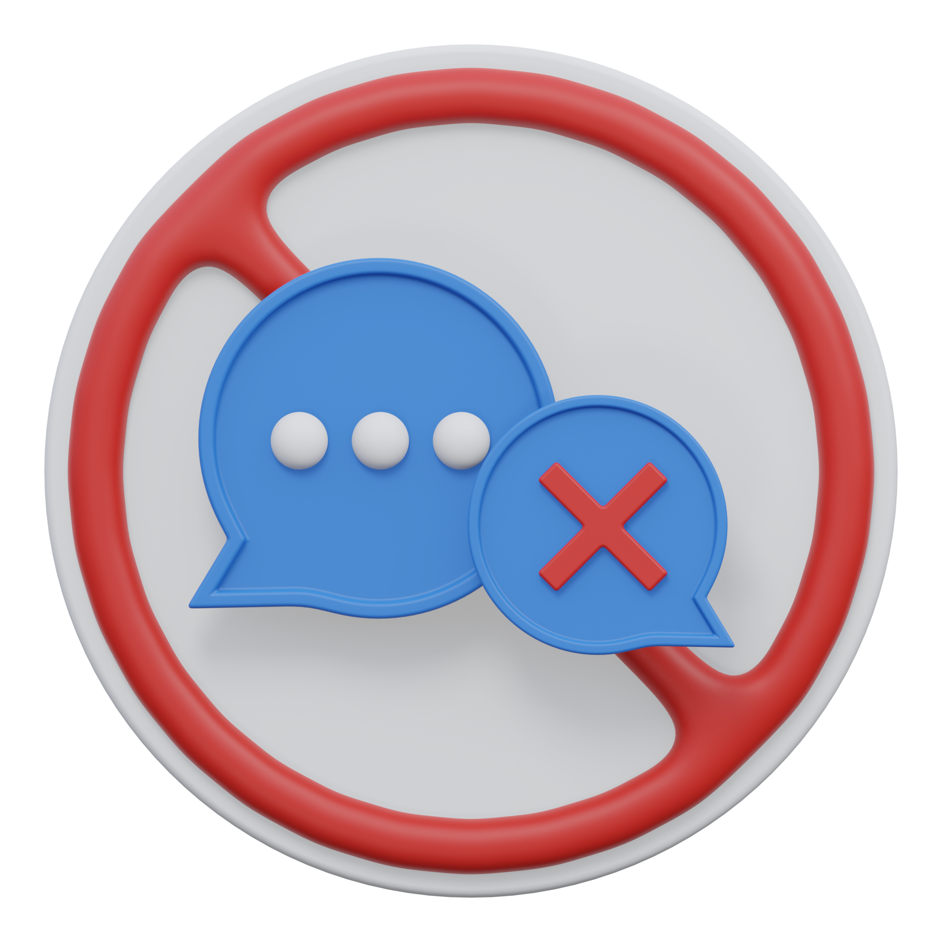 no comment 3d render icon illustration with transparent background